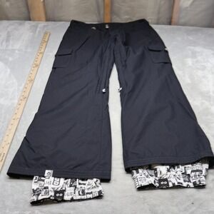 Roxy Snow Pants Womens Large Black Adjustable Waist Cargo Ski Snow Winter 34x31